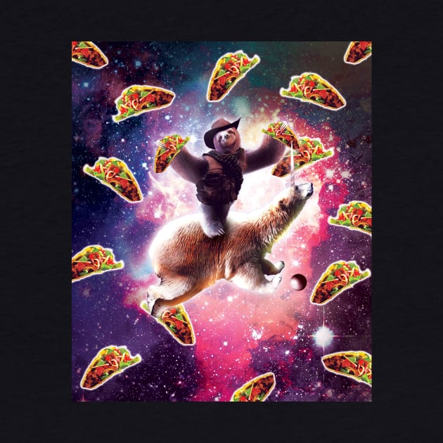 Cowboy Space Sloth On Polar Bear Unicorn - Taco by Random Galaxy